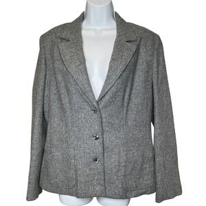 Vintage Custom Made Gray Wool Blazer Est. Sz M Old Money Classic Academia Preppy